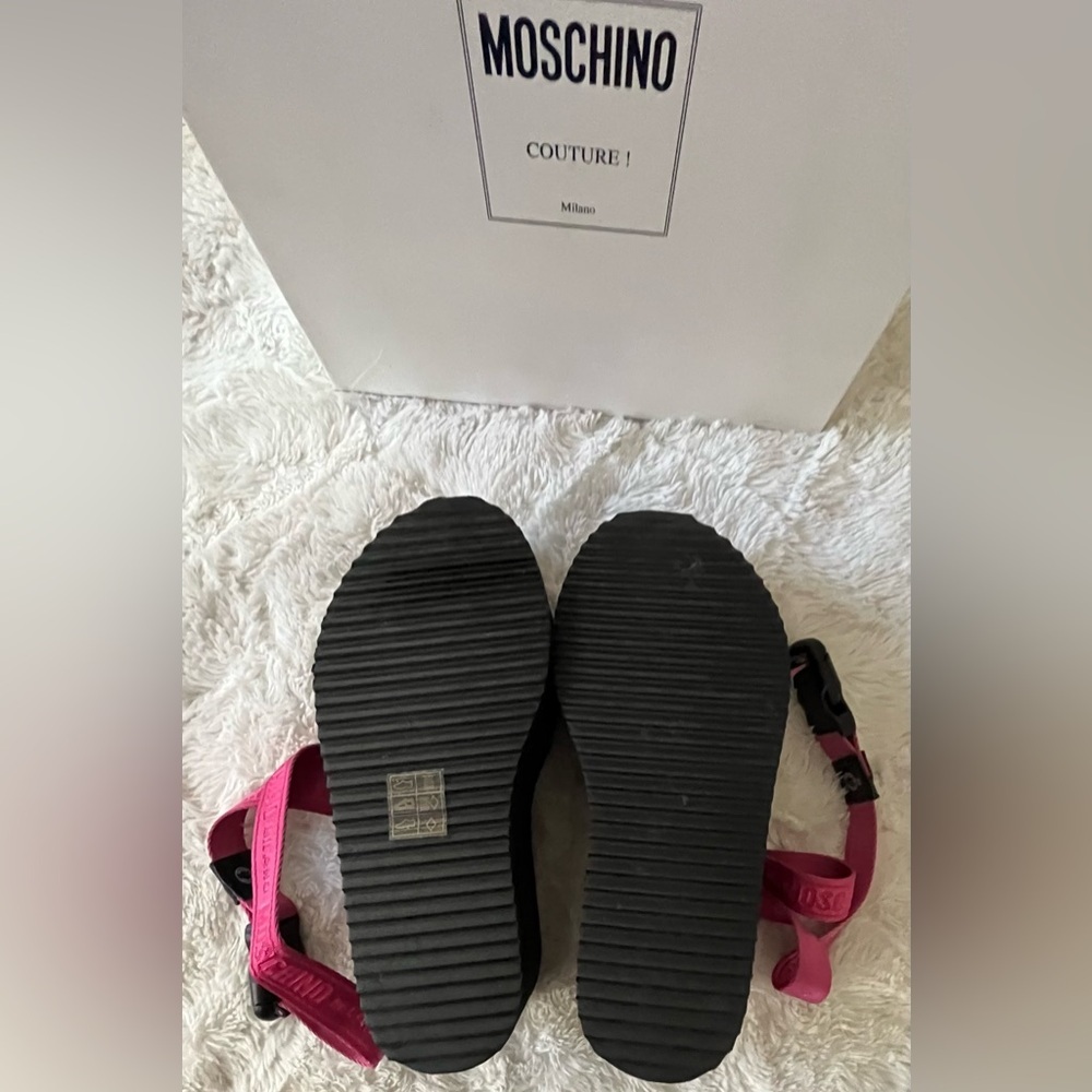16145766 Moschino Logo Strap Platform Sandals Women’s size 39/8.5 Authenticated - Picture 4 of 10